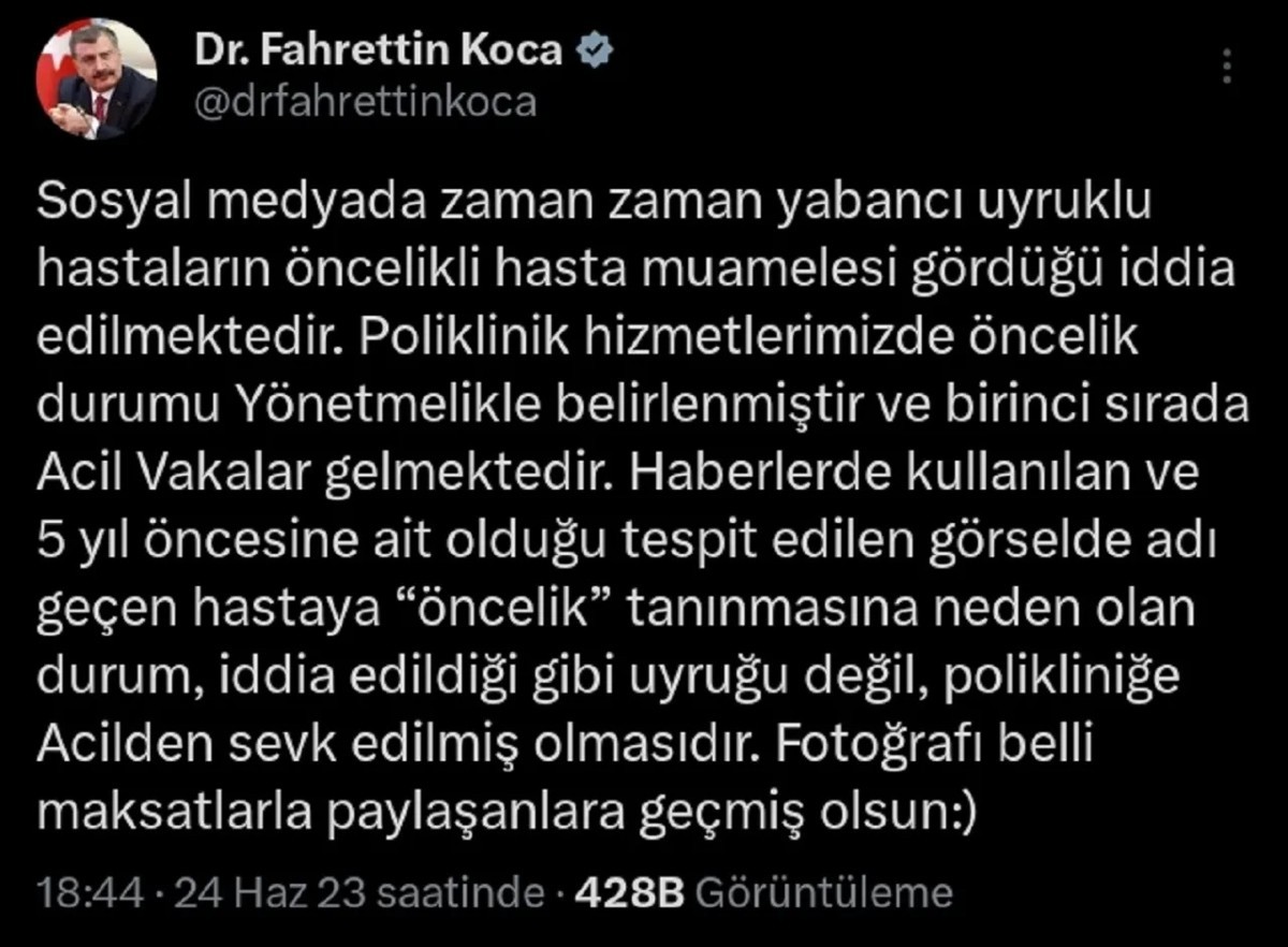 Bakan Koca'dan, 'Suriyelilere öncelik veriliyor' iddialarına yanıt