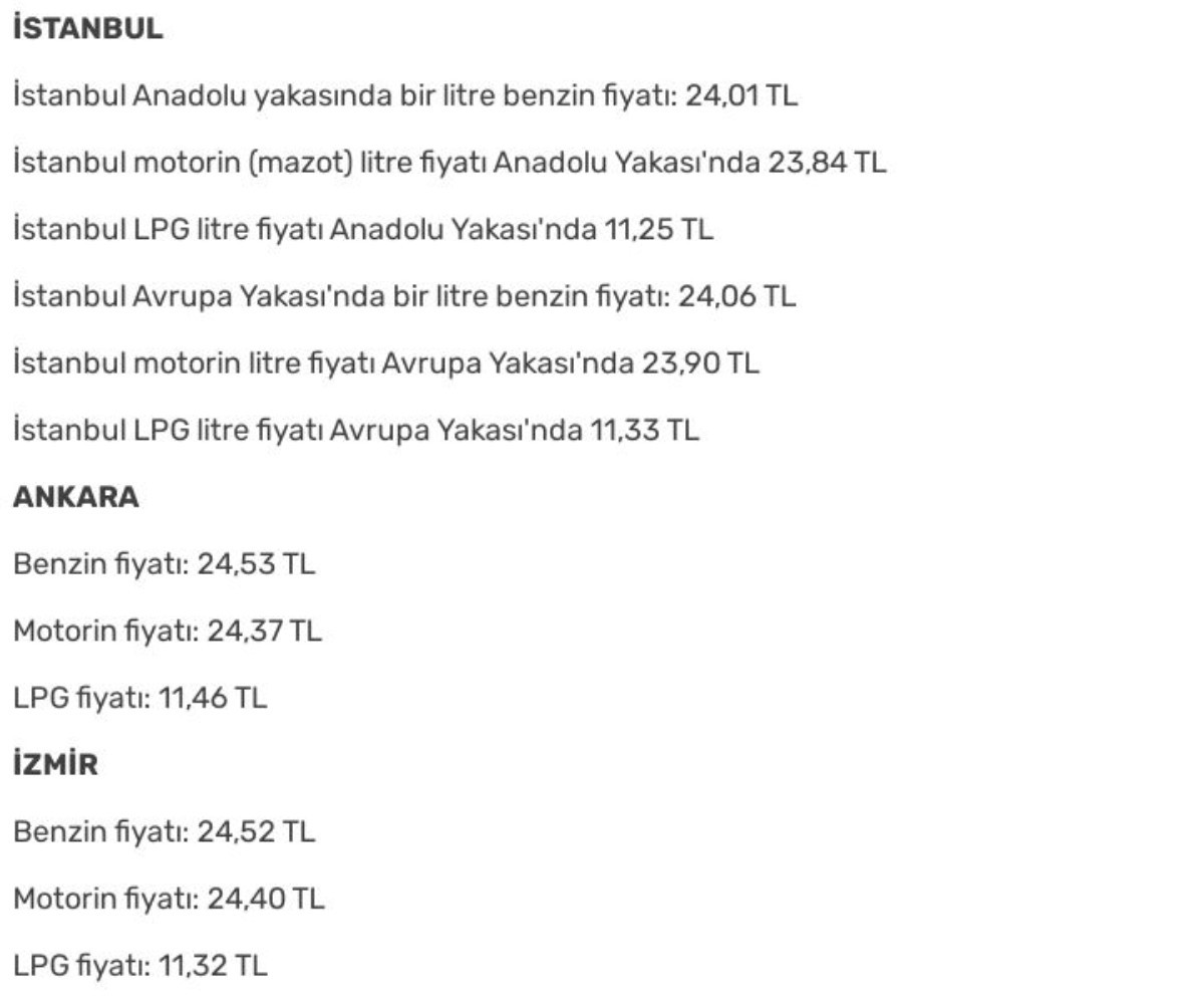 Bayram tatilinin ardından ilk zam